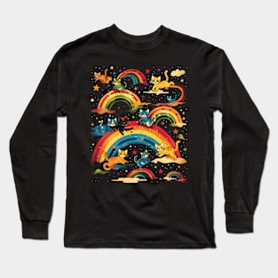 Cat Rainbow Plushies Long Sleeve T-Shirt